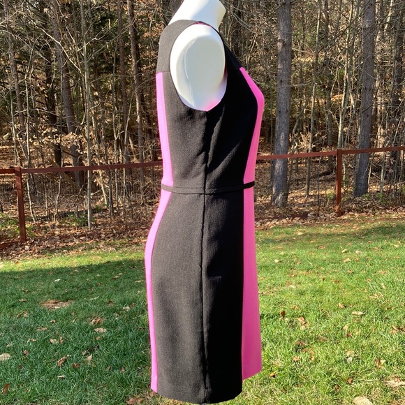 Banana Republic pink and black body con style colorblock sheath dress lined sz 6 - Picture 2 of 5